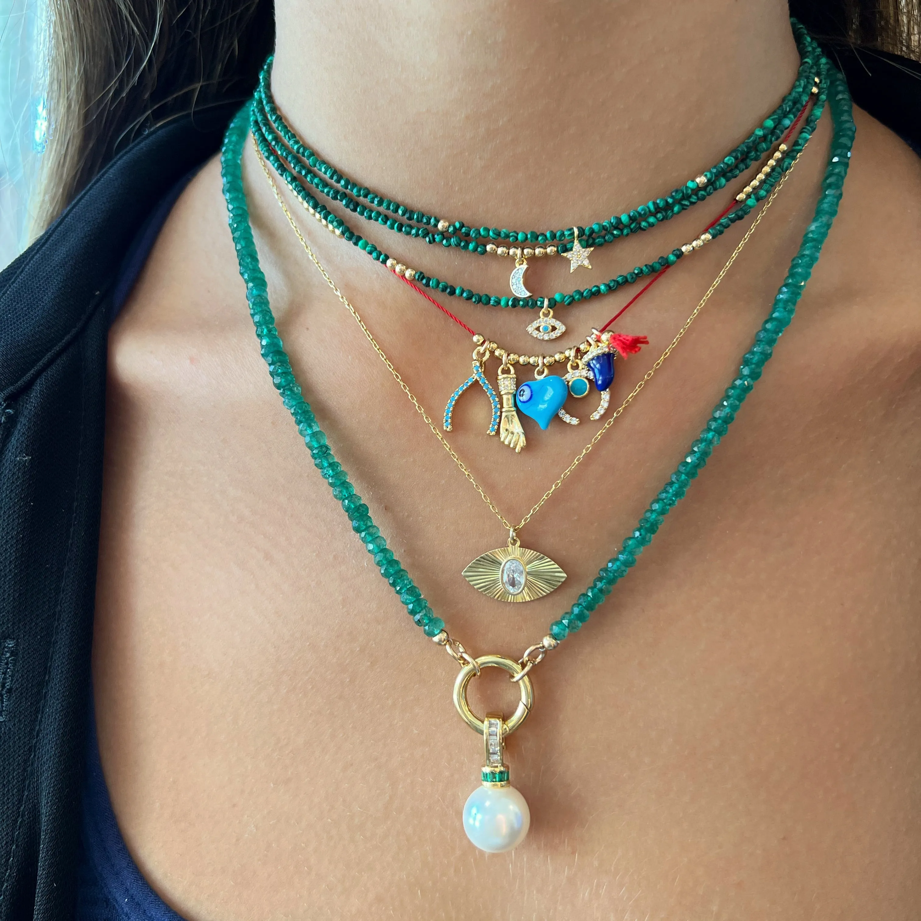 Malachite Mini Charm Chokers