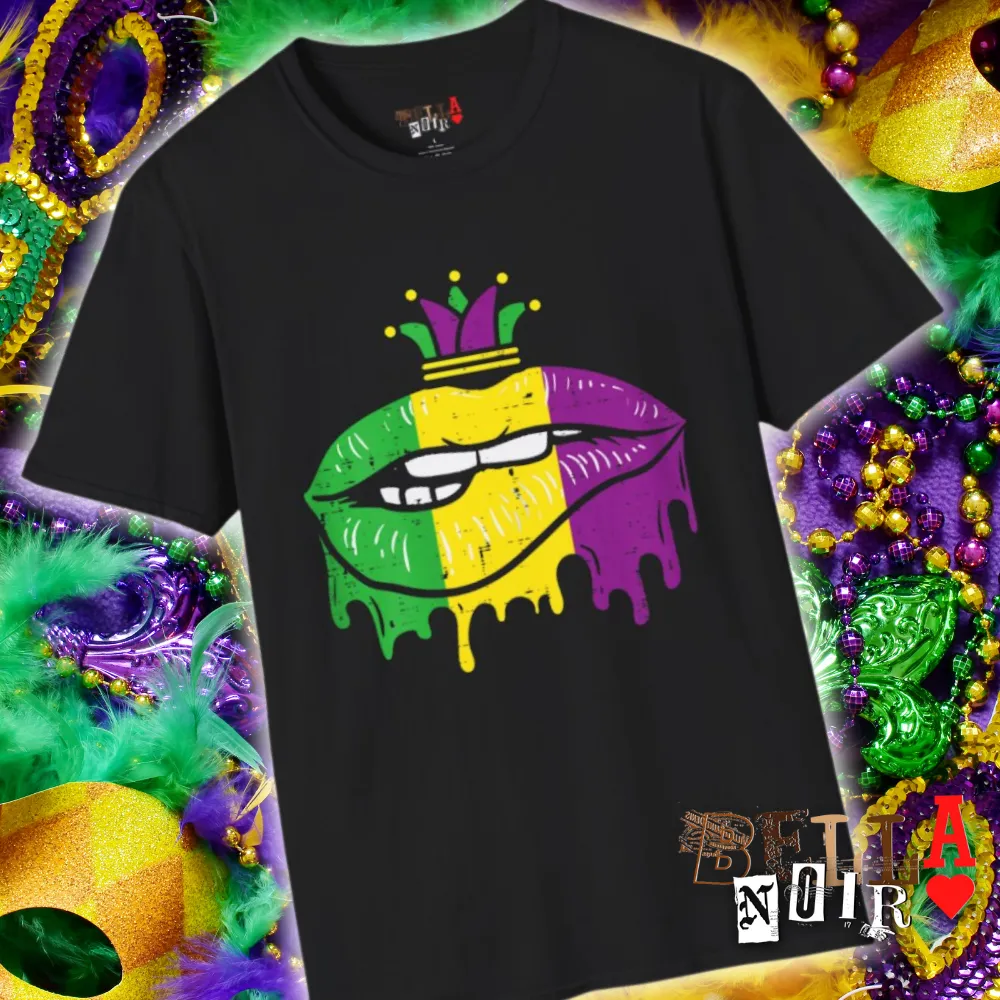 Mardi Gras Lips Unisex Softstyle T-Shirt