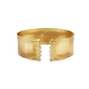 Marika Wide Satin Finish Diamond Cuff Bracelet