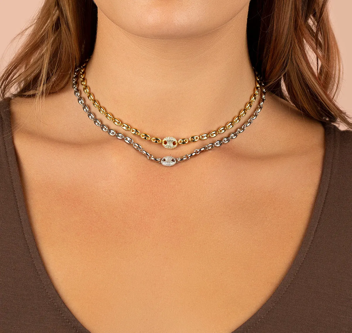 Mariner Link CZ Necklace