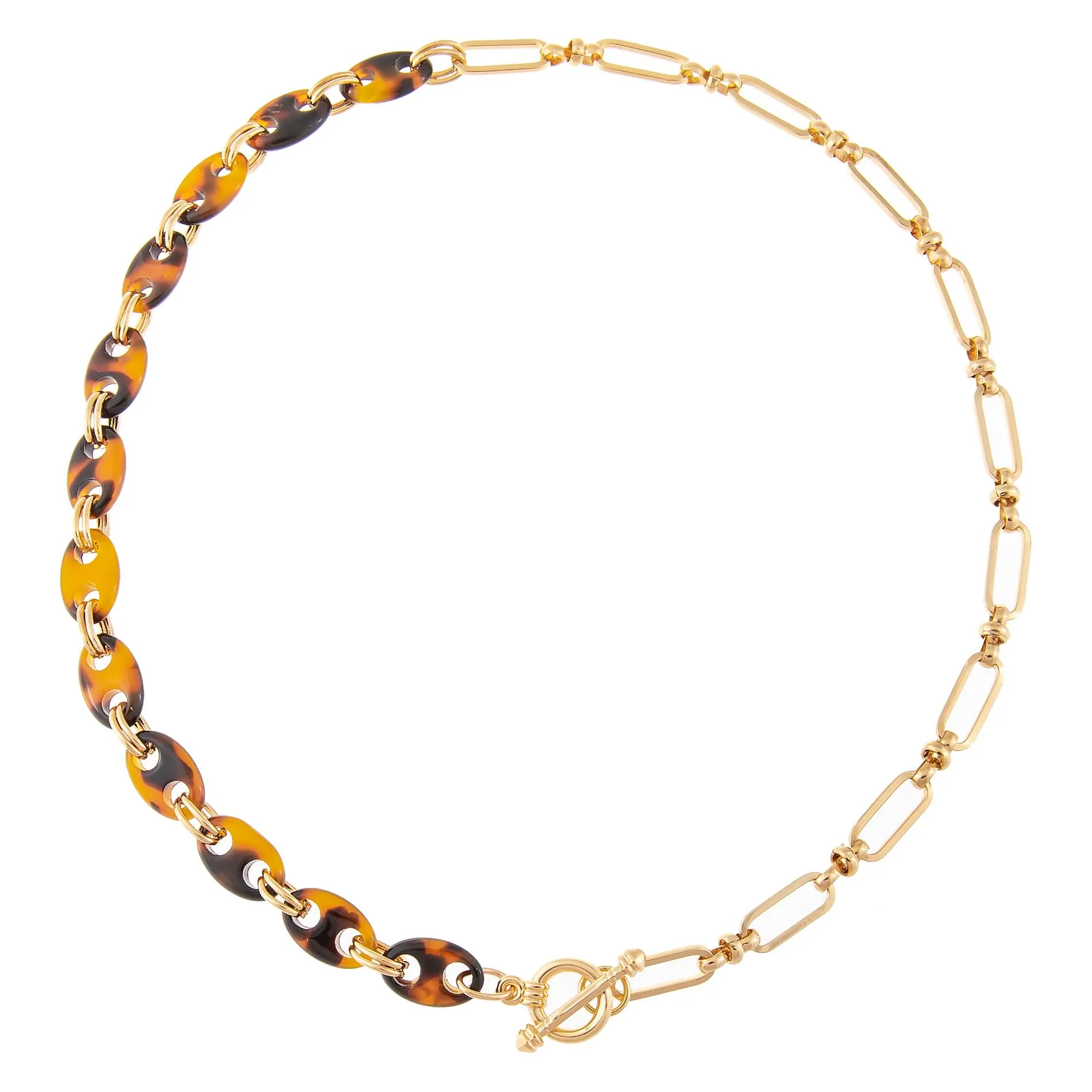 Mariner X Oval Link Toggle Necklace
