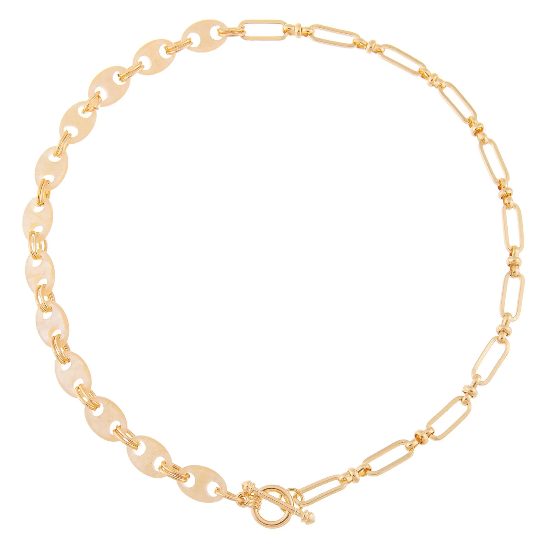 Mariner X Oval Link Toggle Necklace