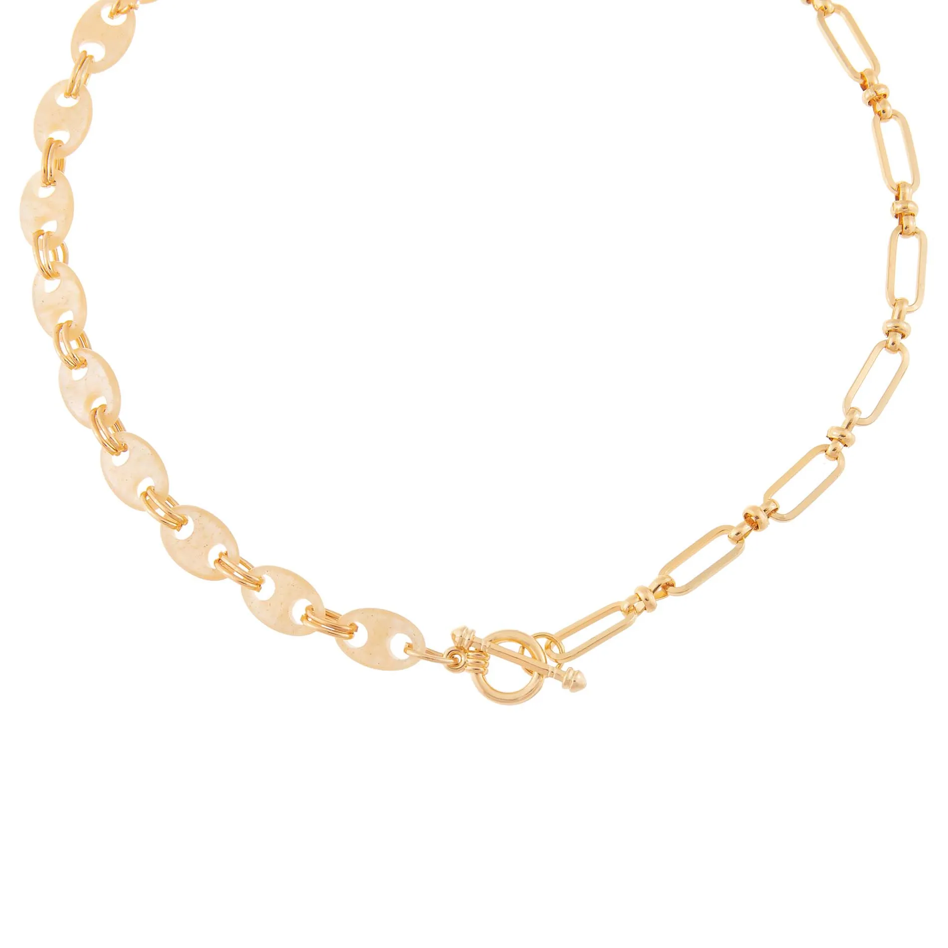 Mariner X Oval Link Toggle Necklace