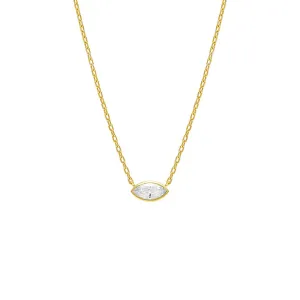 Marquise Bezel Solitaire Necklace