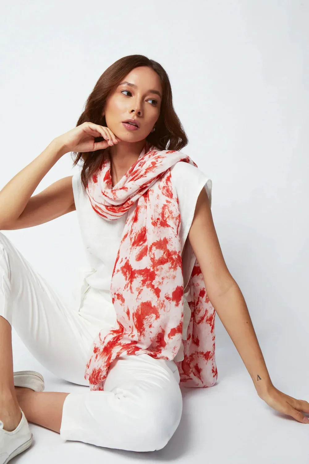 Matera Bamboo Sarong & Scarf - Coral Pink