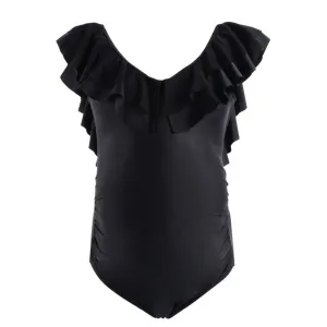 Maternity Ruffles Pure Color Beachwear Pregnant Women  Swimsuit