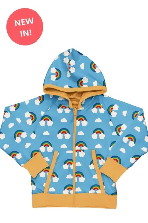 Maxomorra Organic Children's Hoody Cardigan - Rainbow Reversible