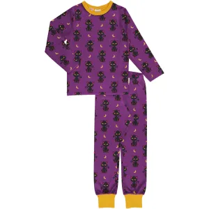 Maxomorra Organic Children's Pyjamas- Cat Long Sleeved