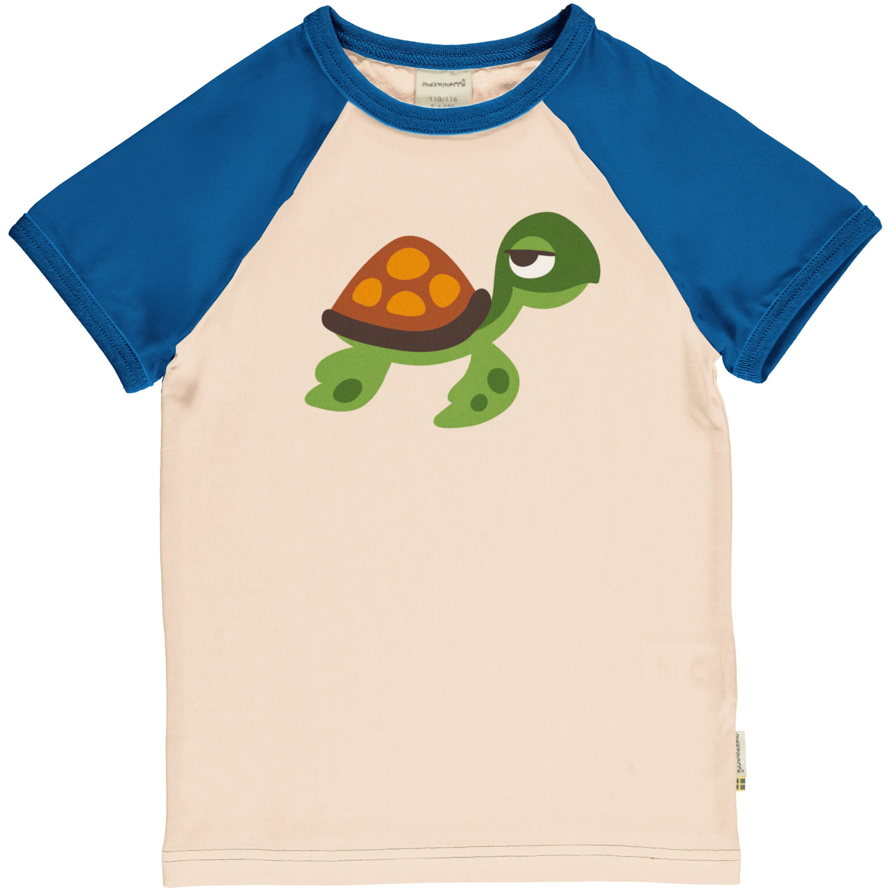 Maxomorra Organic Children's T-shirt - Raglan Turtle
