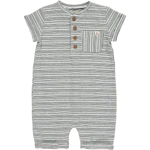 Me & Henry Camborne Romper in Black / White Stripe