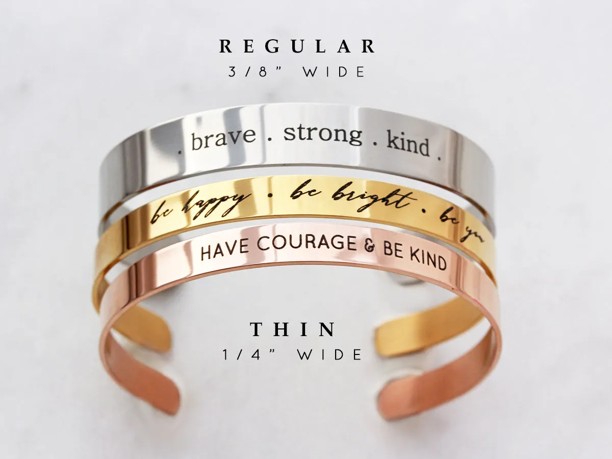 Medium Engraved Bracelet | 3/8" Cuff
