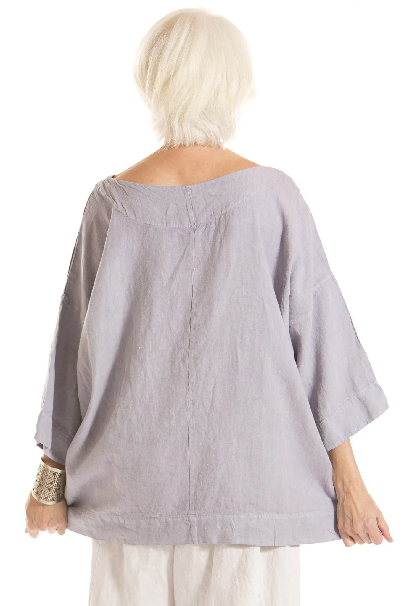 Medium Weight Linen Mariposa Top UnPrinted-Blue Fish Clothing