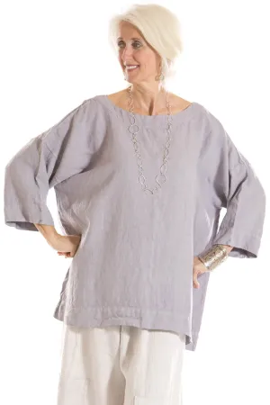 Medium Weight Linen Mariposa Top UnPrinted-Blue Fish Clothing