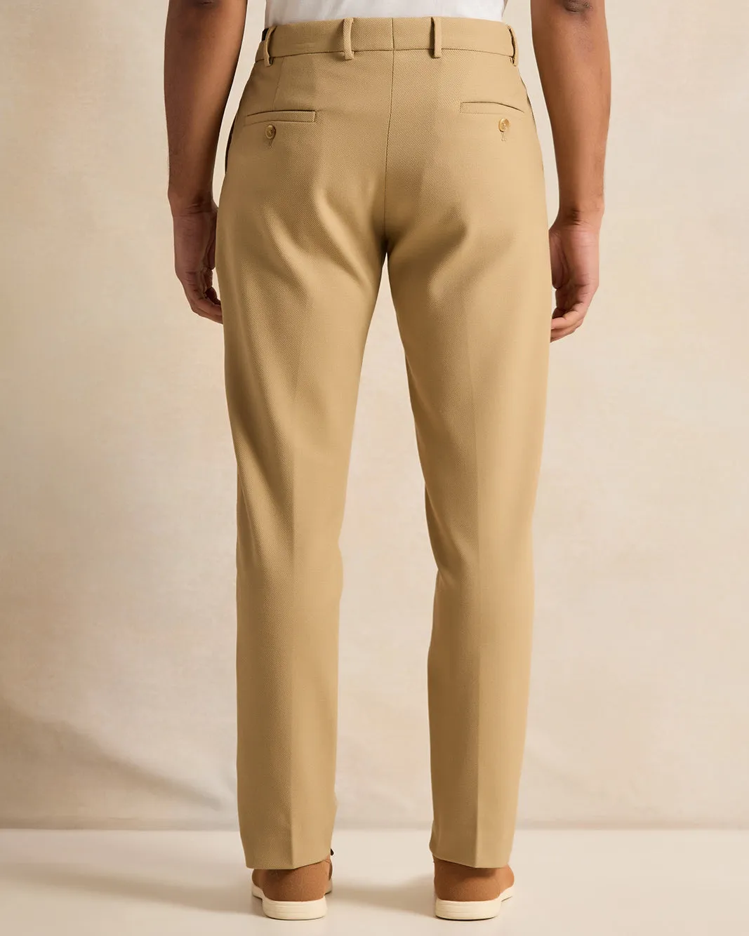 Men Beige Formal Trousers
