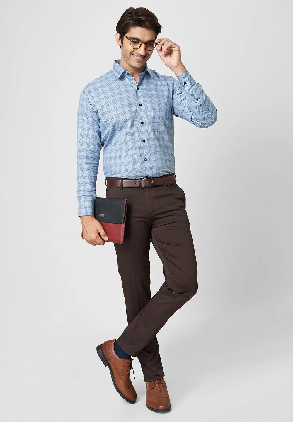 Men Blue Regular Fit Formal Shirt