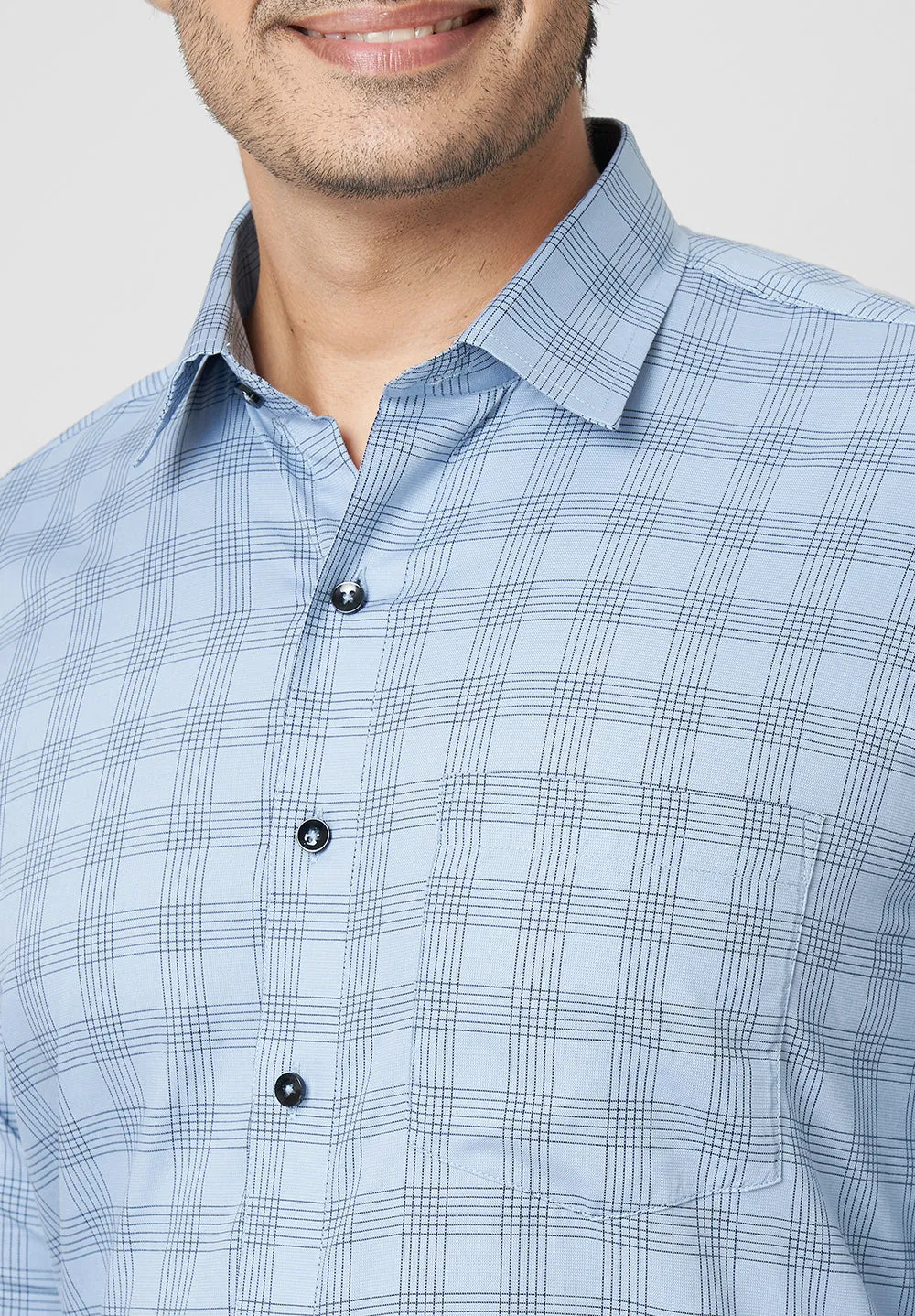 Men Blue Regular Fit Formal Shirt