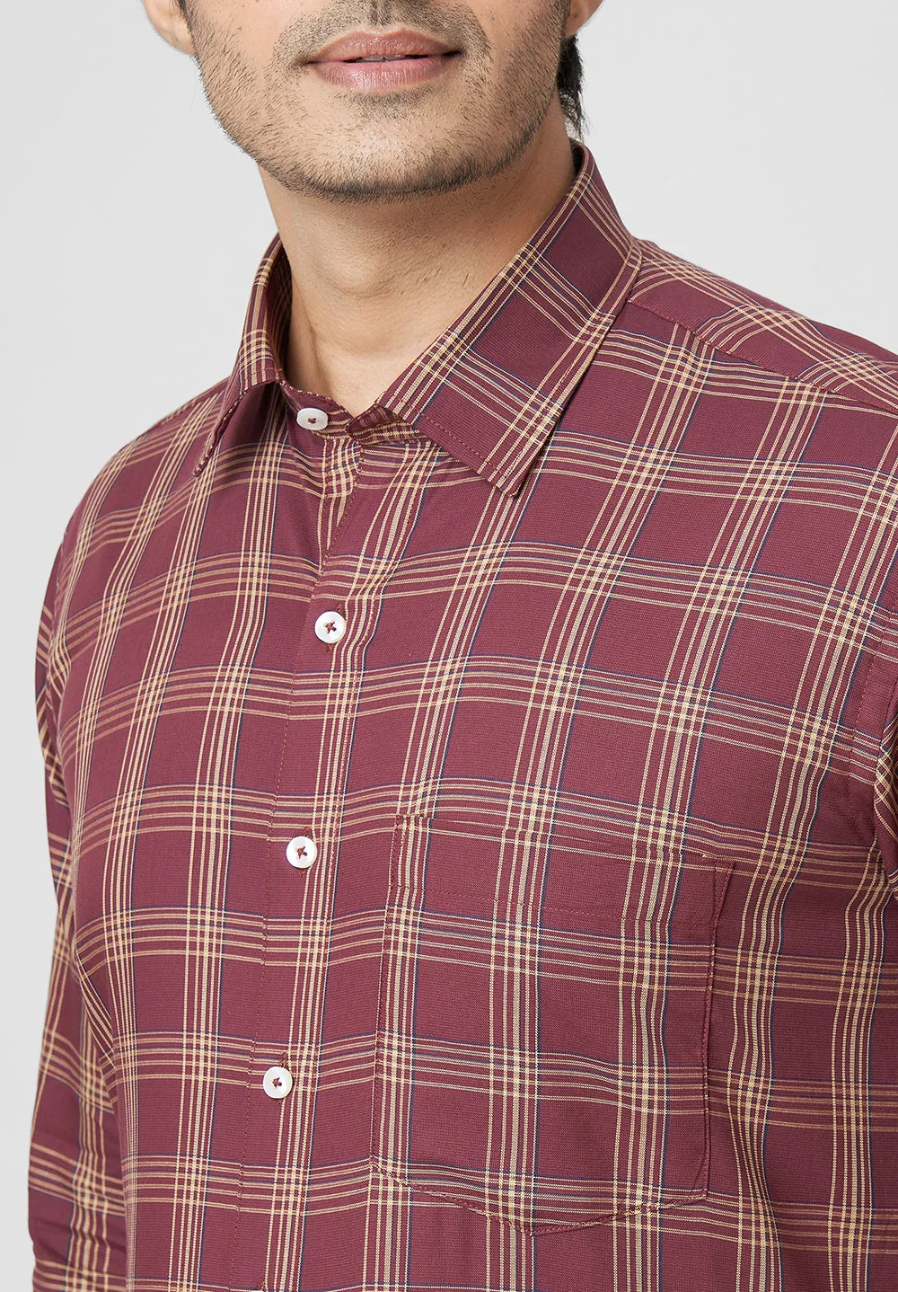 Men Brown Regular Fit Formal Shirt