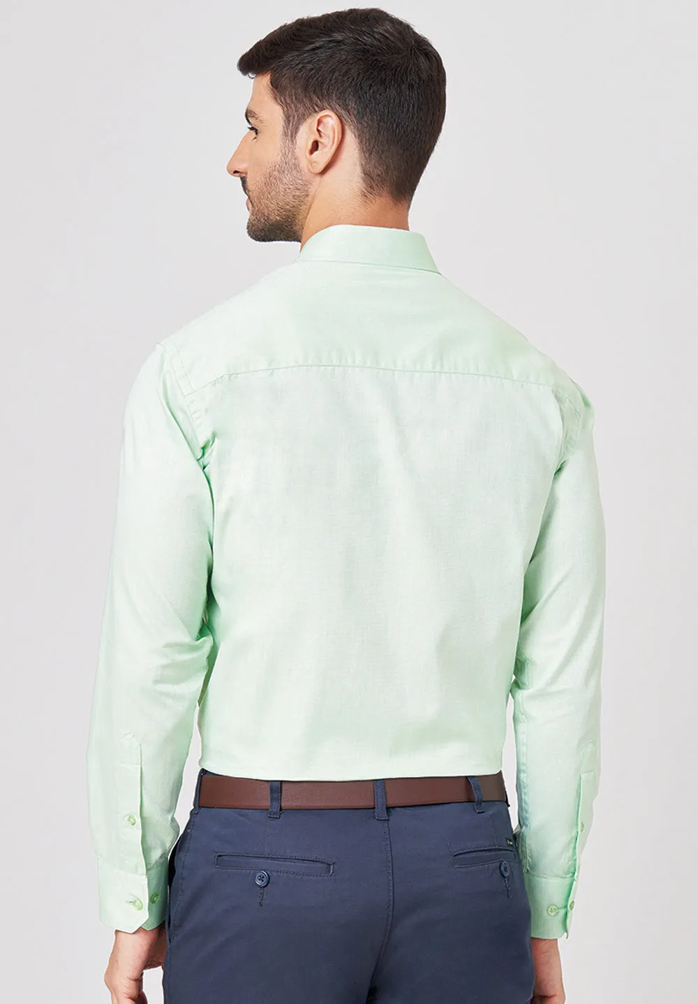 Men Green Regular Fit Formal Shirt