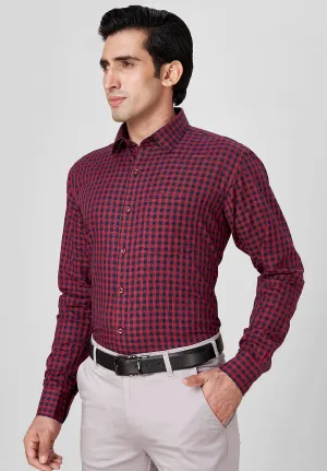 Men Red Slim Fit Full Sleeve Formal Shirt