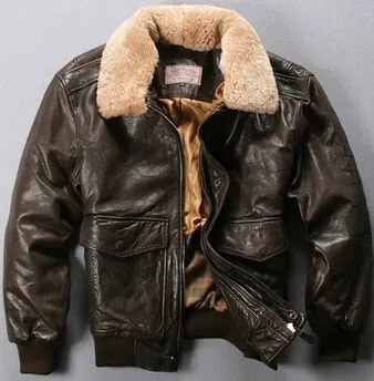Men Sheepskin Coat Genuine Leather Jacket