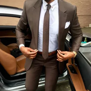 Men's Brown Business 3 Piece Suit