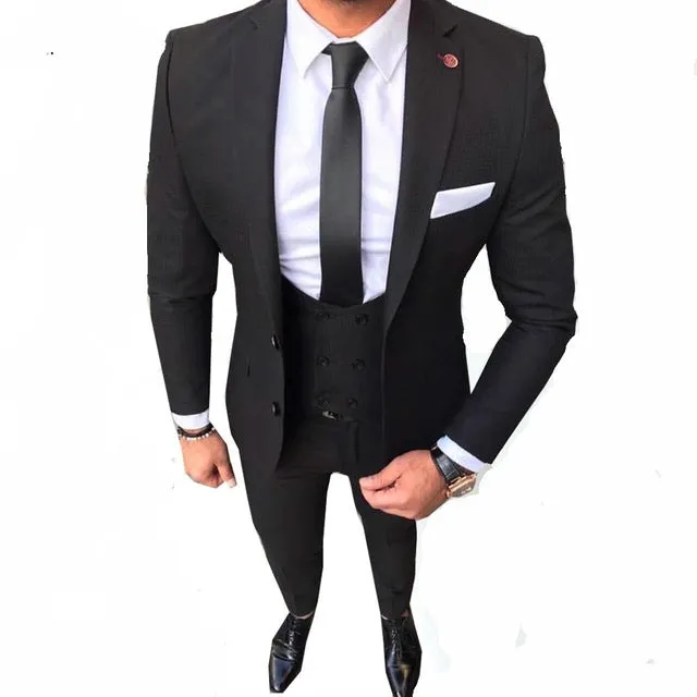 Men's Classic Black Suit Up To 4XL