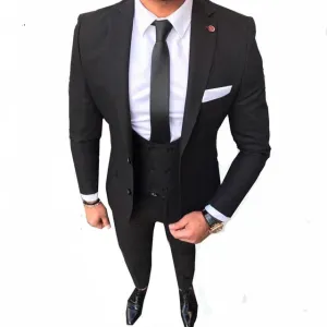 Men's Classic Black Suit Up To 4XL