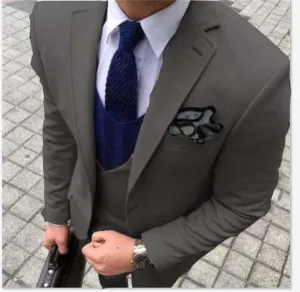 Men's Fashion Dark Grey Suit Up To 6XL
