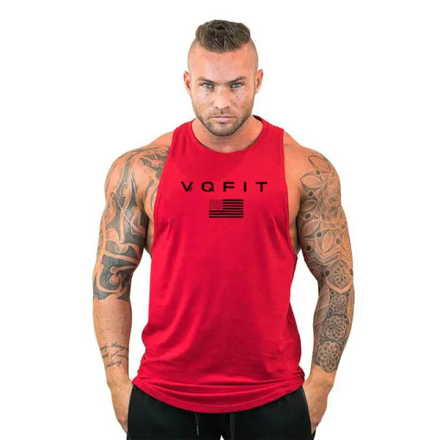 Mens tank tops shirt gym tank top fitness clothing sleeveless cotton man