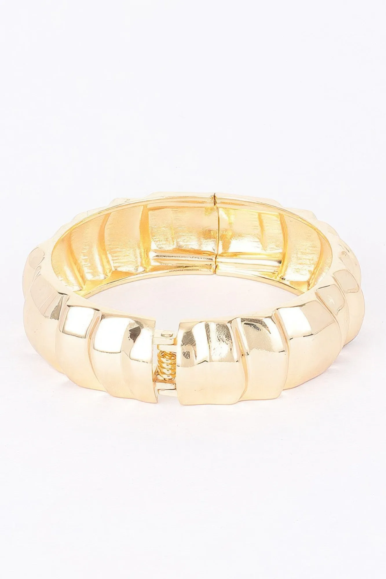 Metal Spring Hinge Cuff Bracelet