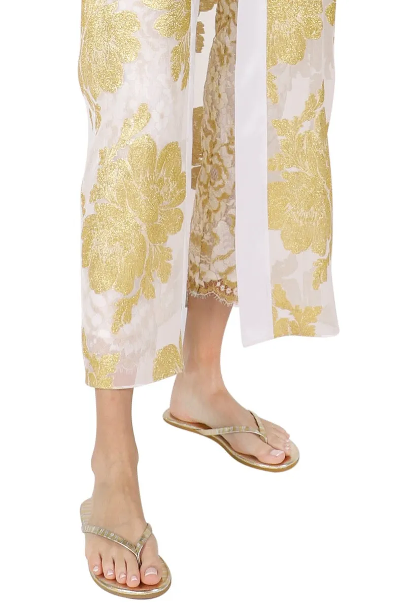 Metallic Monogram Flip Flops