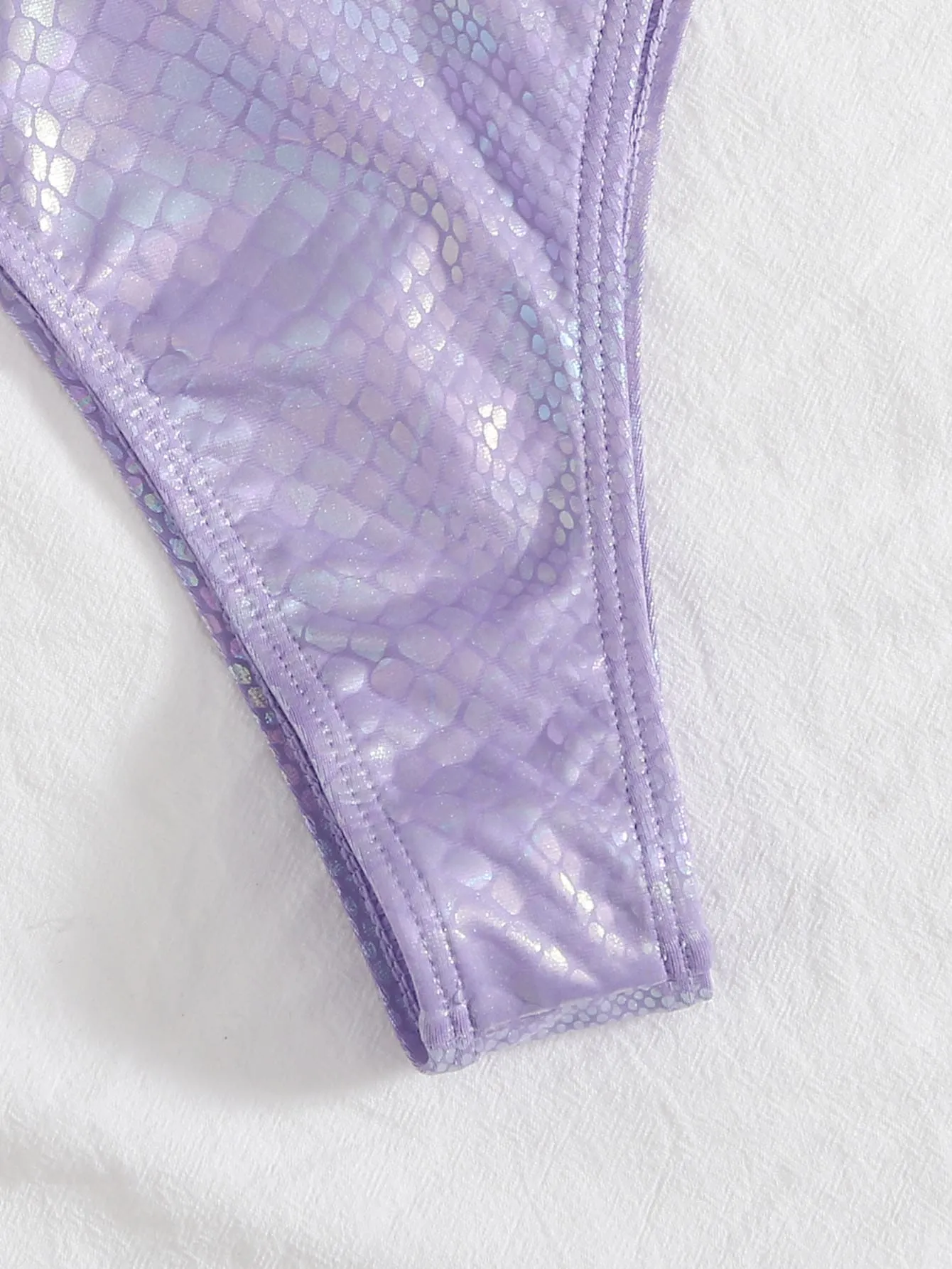 Metallic Underwire High Leg Bikini