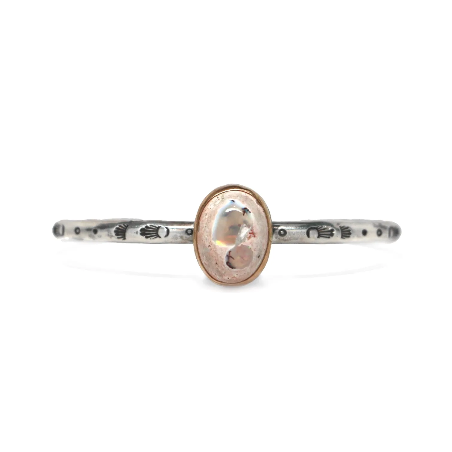 Mexican Opal Cuff #9 - Mixed Metals