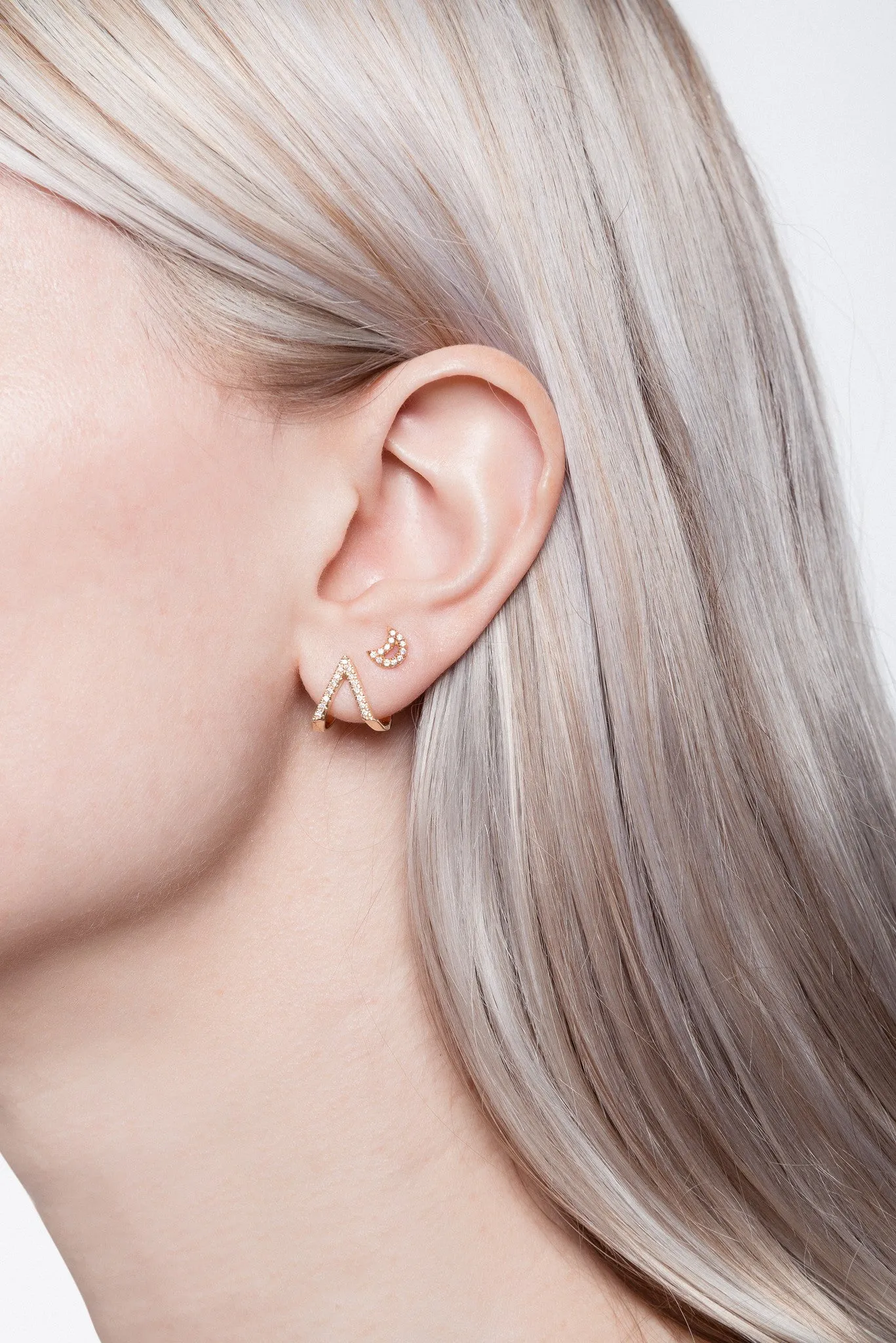 Micro-Pave Triangle Ear Cuff Single Earring