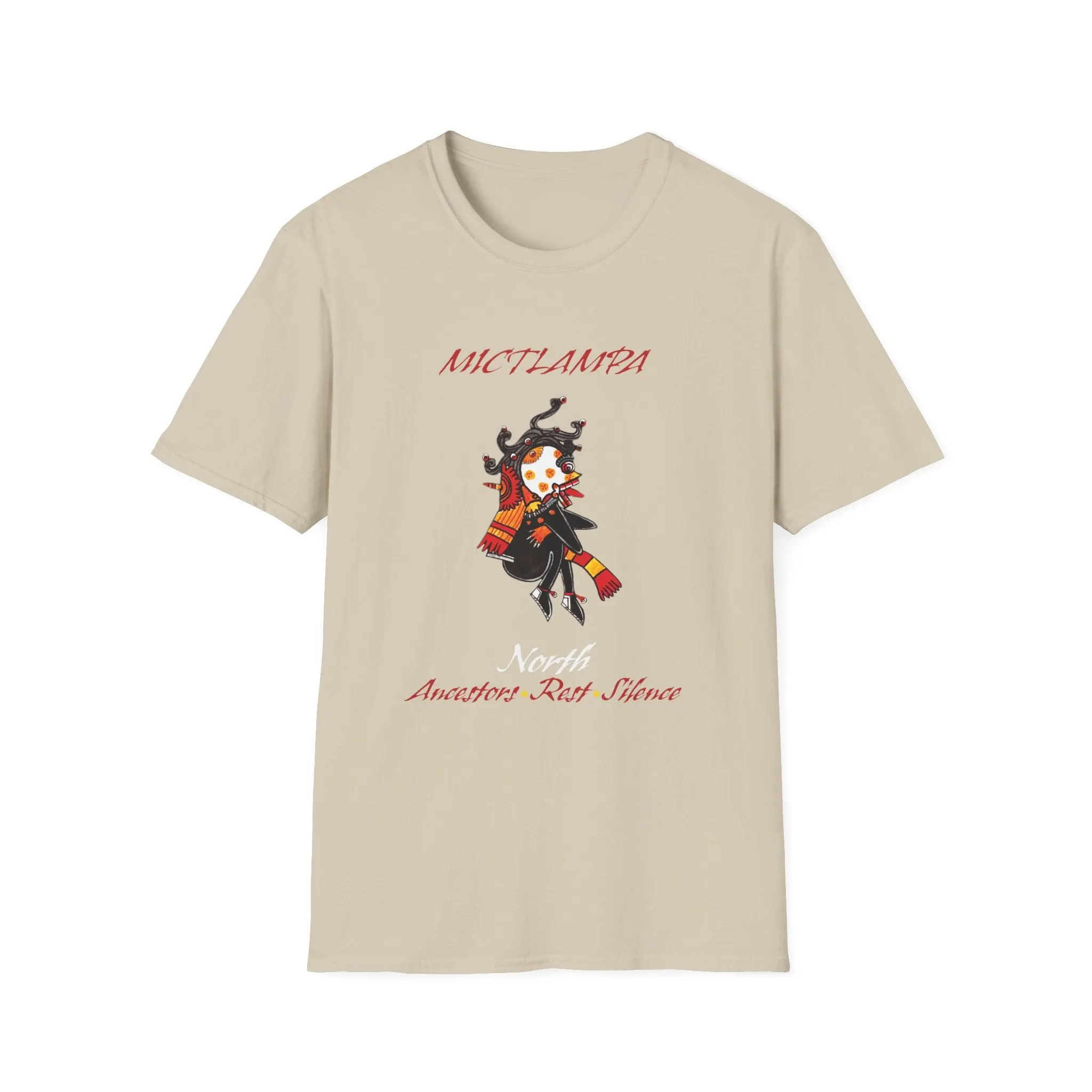 Mictlampa Mictlantecuhtli Unisex Softstyle T-Shirt| east direction| aztec dance| danza azteca| apparel| clothing| tshirt