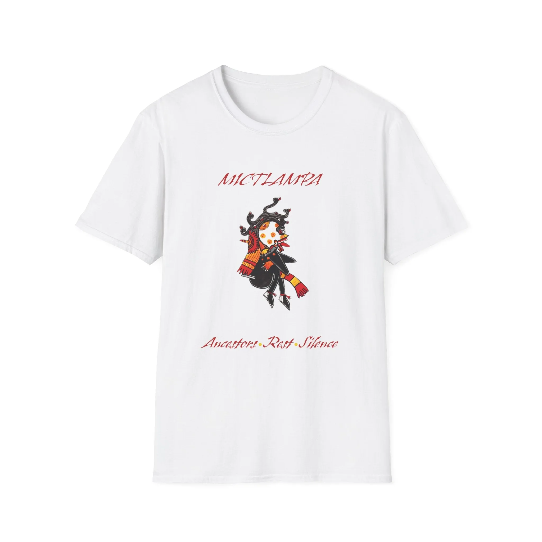 Mictlampa Mictlantecuhtli Unisex Softstyle T-Shirt| east direction| aztec dance| danza azteca| apparel| clothing| tshirt