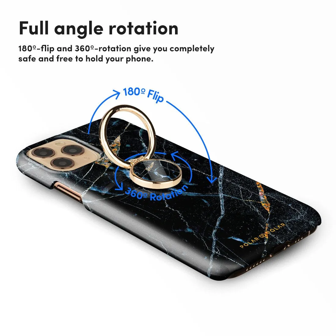 Midnight Marble | Custom Phone Ring Holder  (Non-MagSafe)