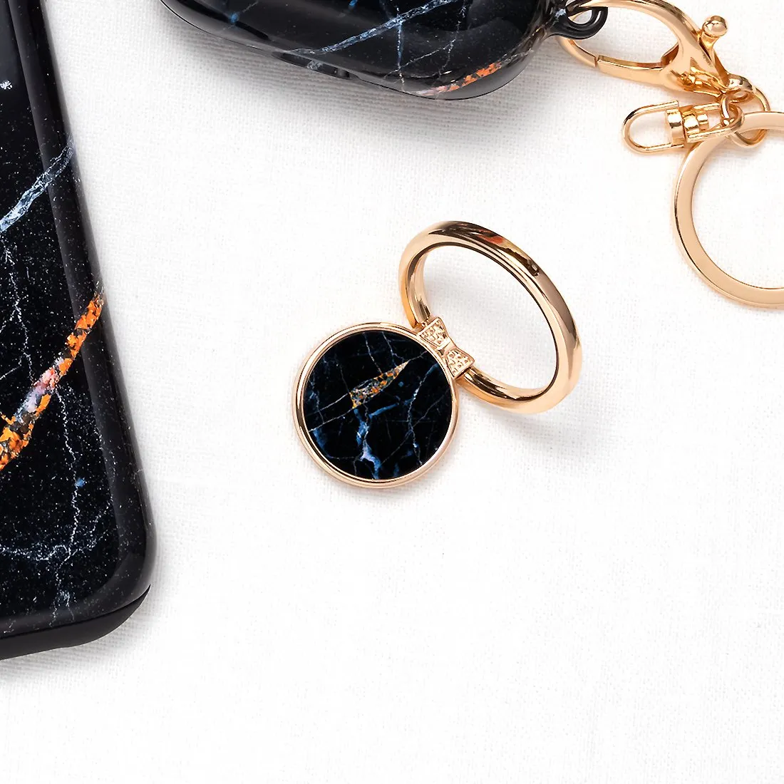Midnight Marble | Custom Phone Ring Holder  (Non-MagSafe)