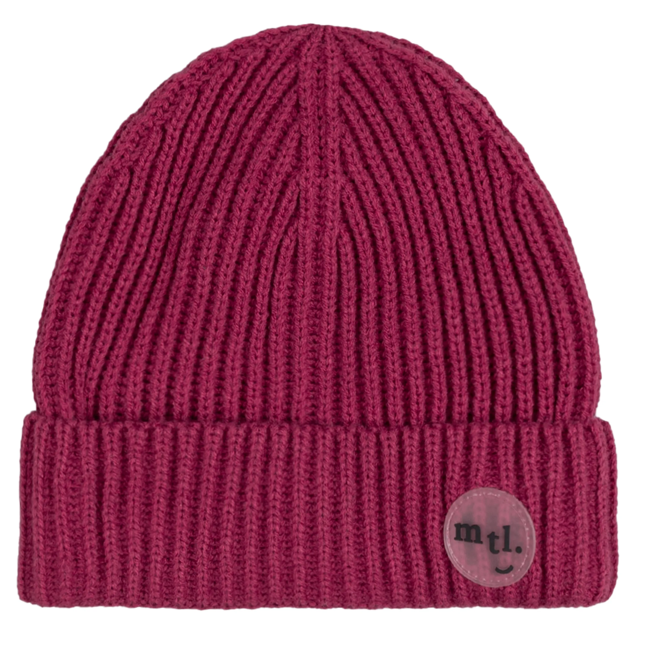 Miles the Label Rib Beanie Magenta