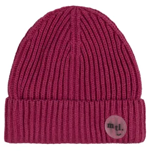 Miles the Label Rib Beanie Magenta