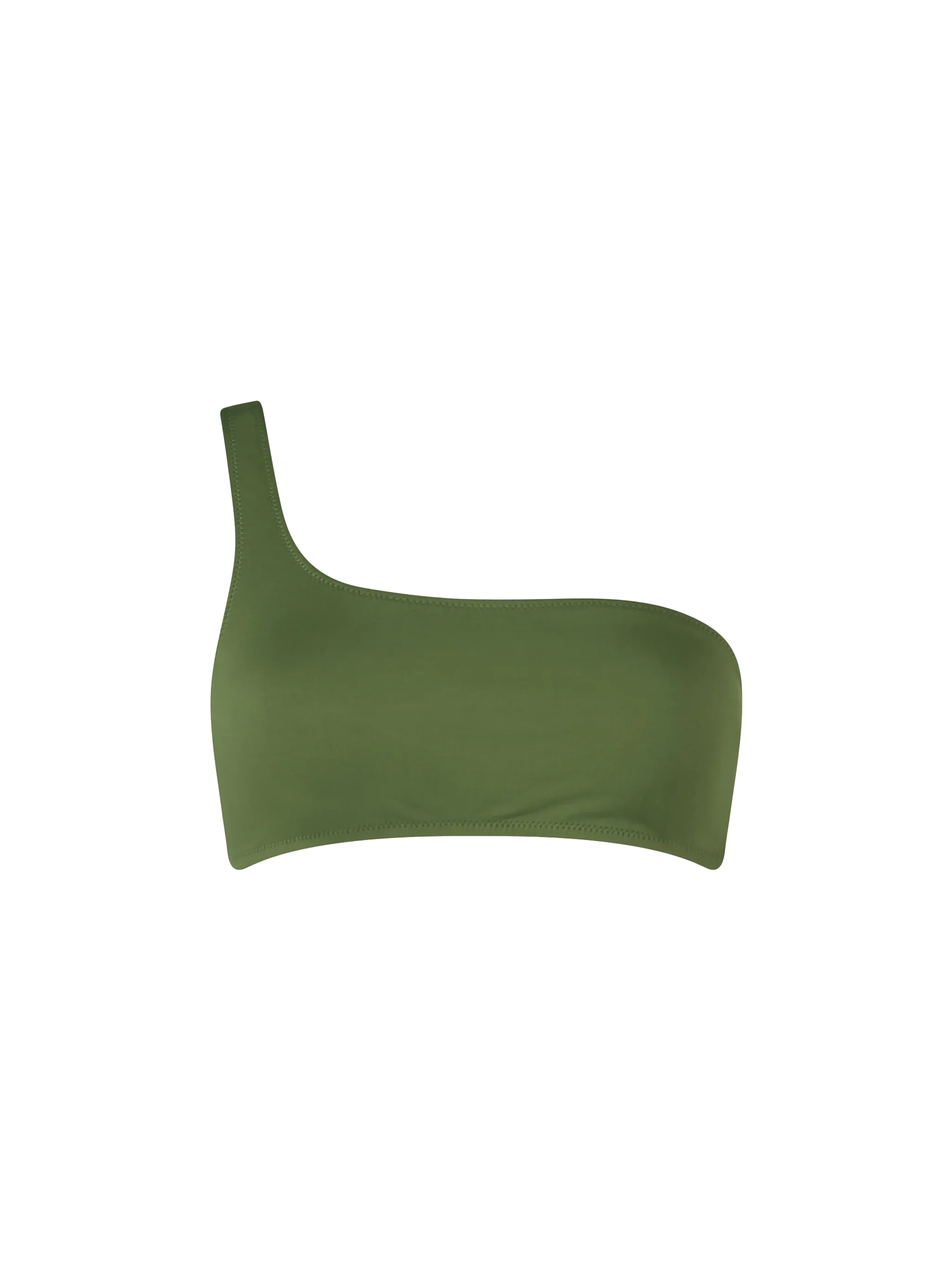 Military green one shoulder bralette top Celestine