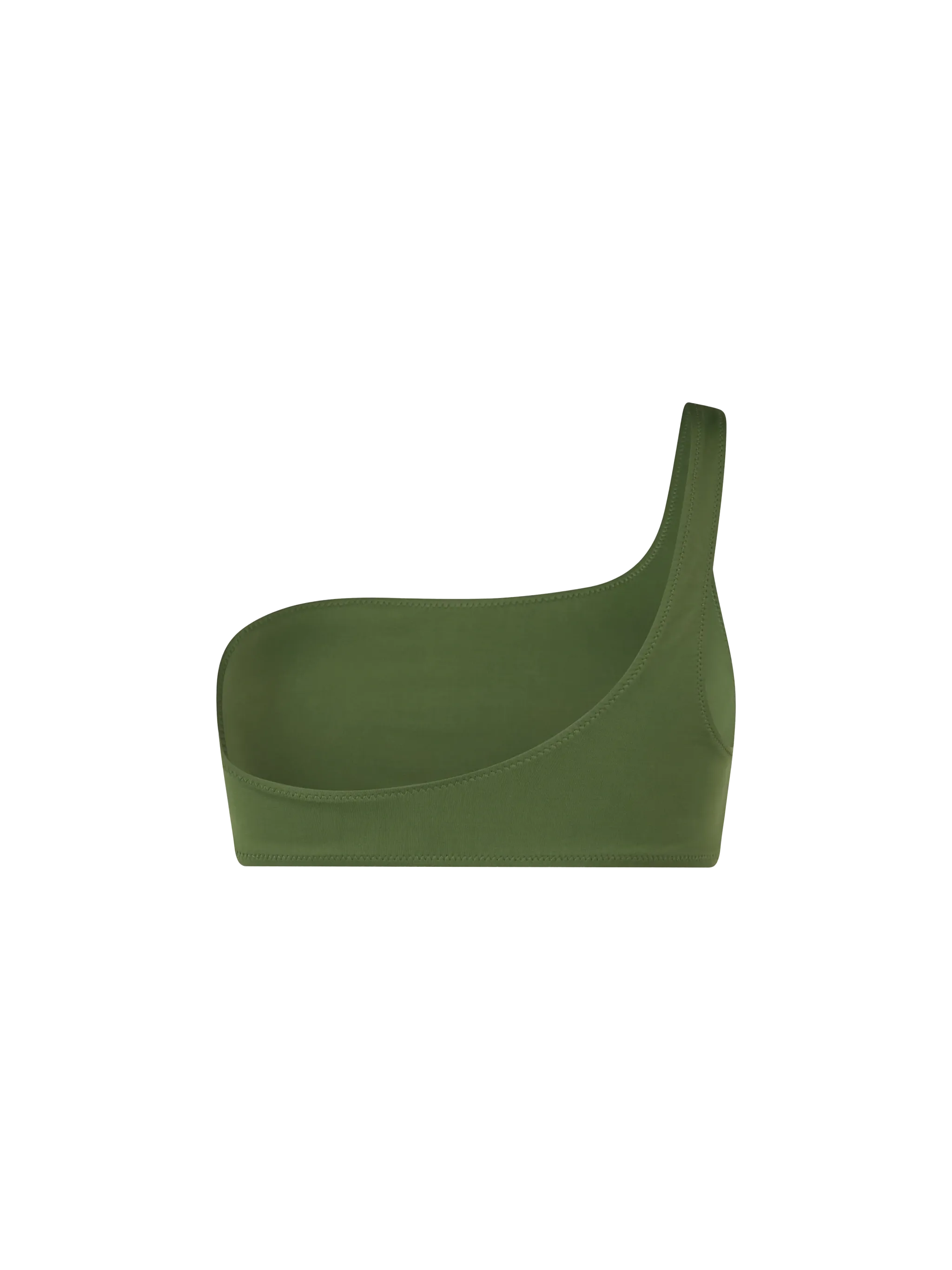 Military green one shoulder bralette top Celestine