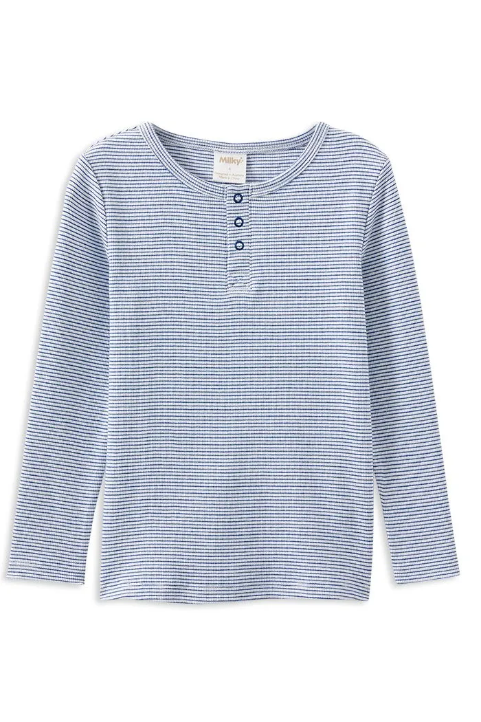 Milky - Blue Stripe Henley -