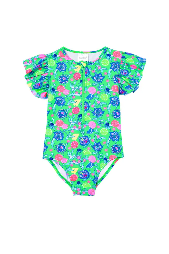 MILKY PEACOCK SWIMSUIT