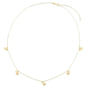 Mini Dangling Stars Necklace 14K