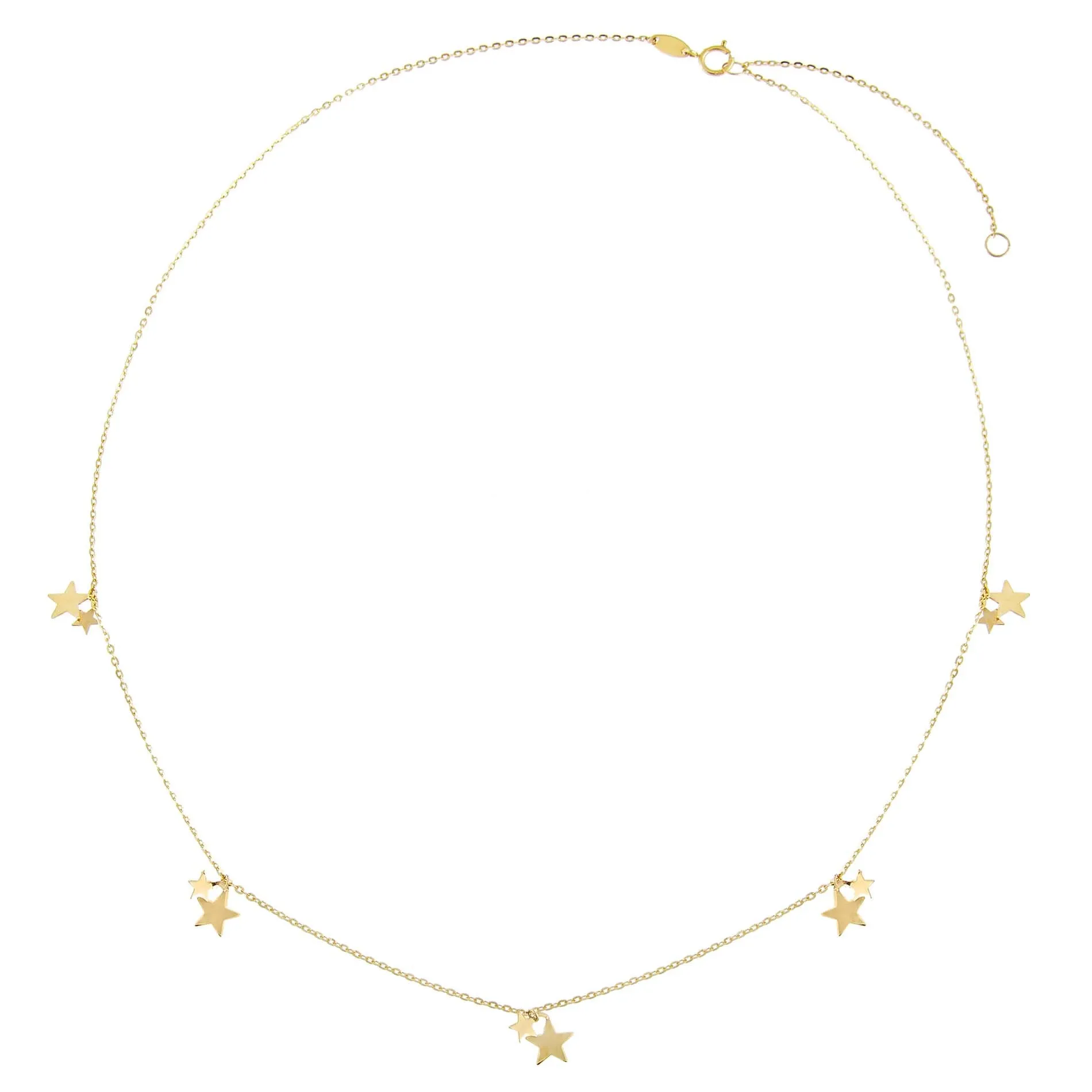 Mini Dangling Stars Necklace 14K