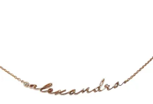 Mini Gem-set Nameplate Calligraphy Necklace