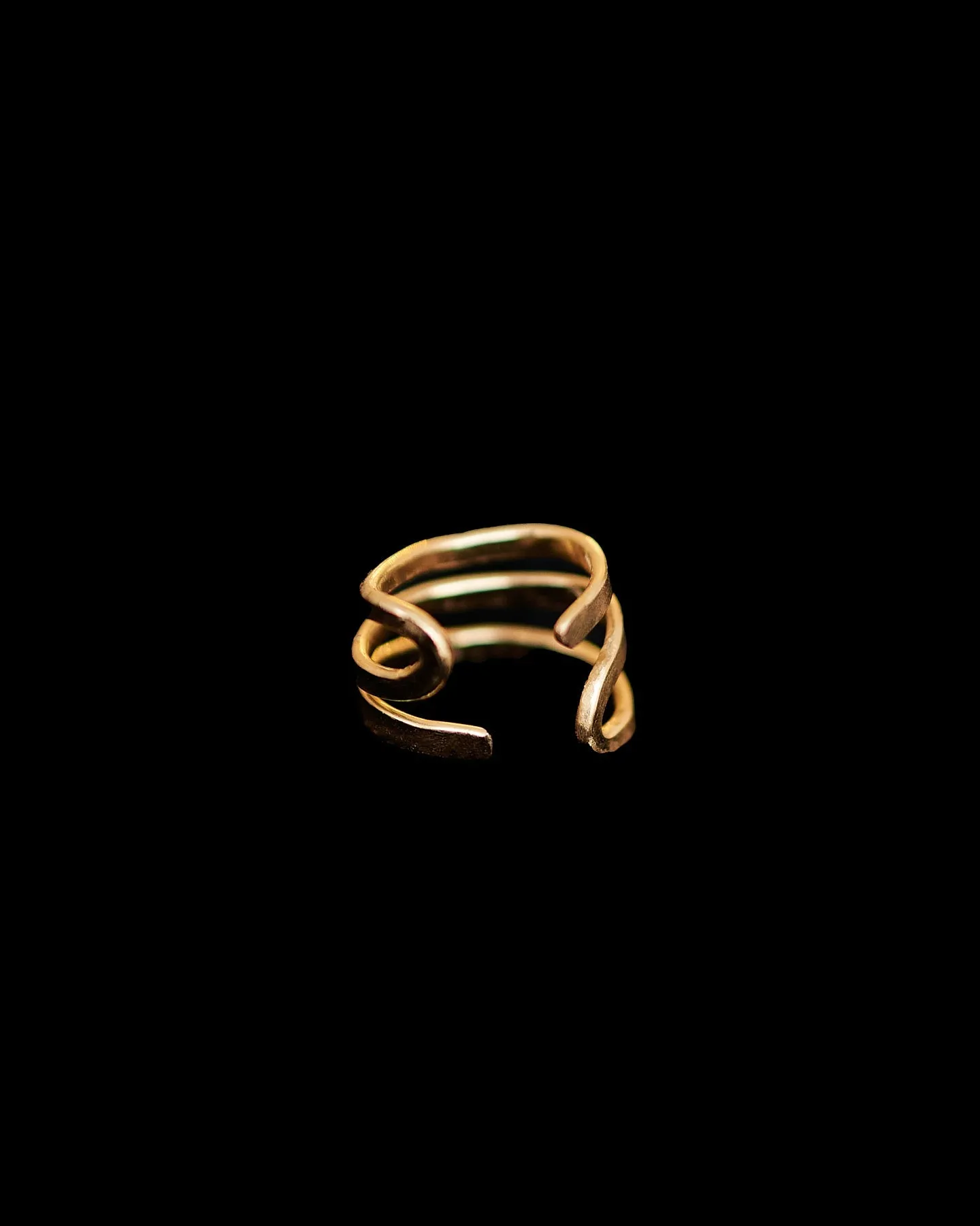 Mini Hammered Gold Triple Ear Cuff