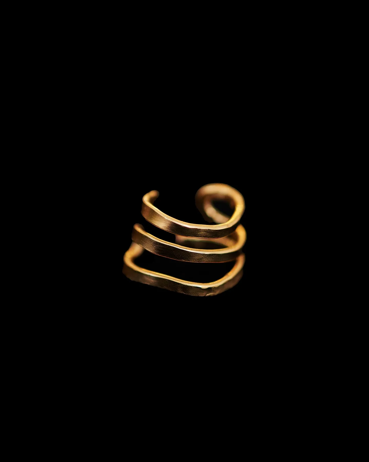 Mini Hammered Gold Triple Ear Cuff