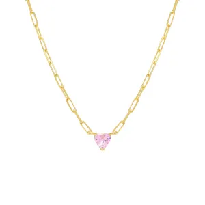 Mini Heart Paper Clip Necklace